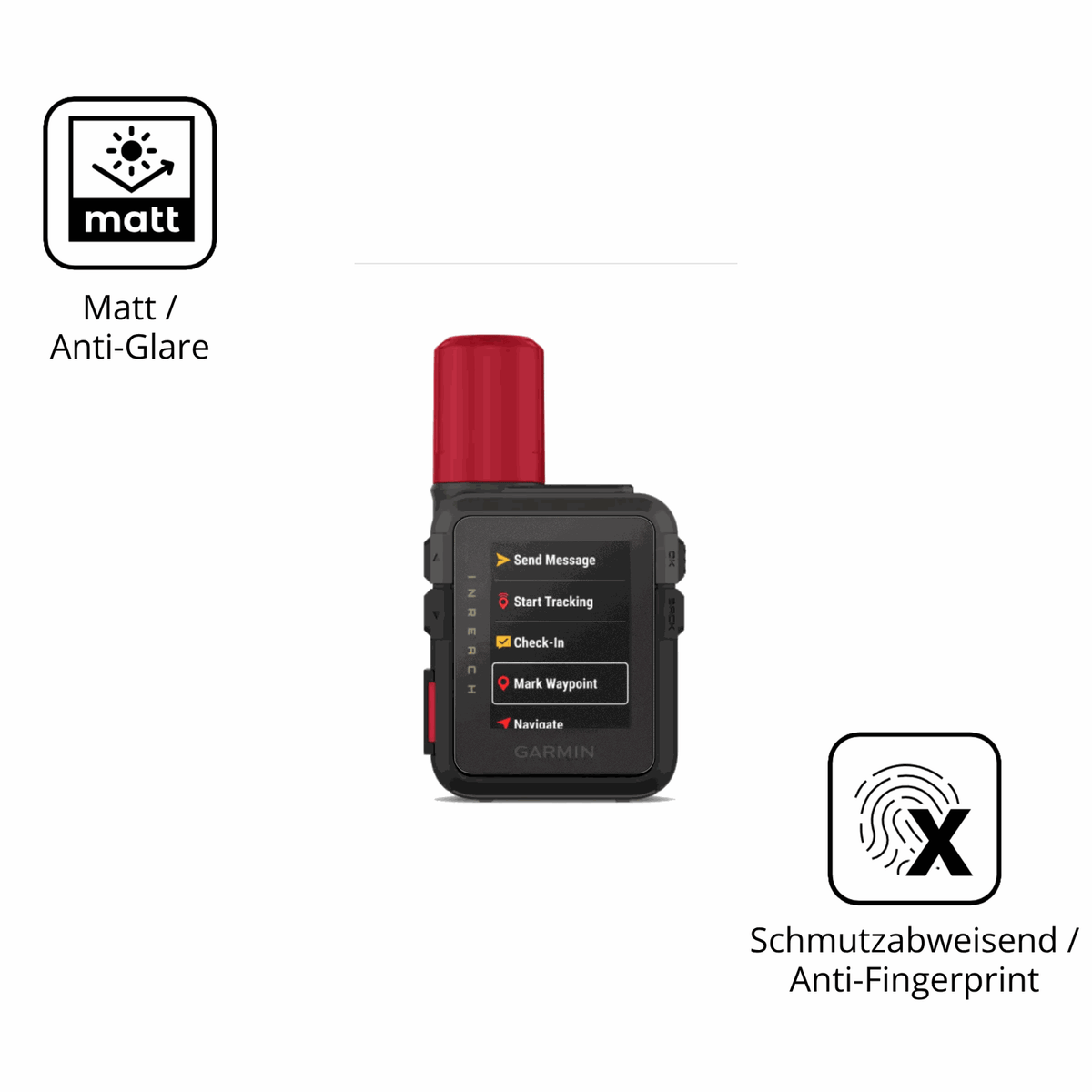 9H Hartbeschichtete, flexible Folie passend zugeschnitten für Garmin inReach Mini 3 Plus