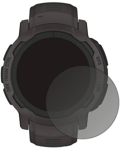 GarminInstinct 2 (45mm) mit aufgebrachtem dipos Displayschutz, der seitliche Einblicke blockiert