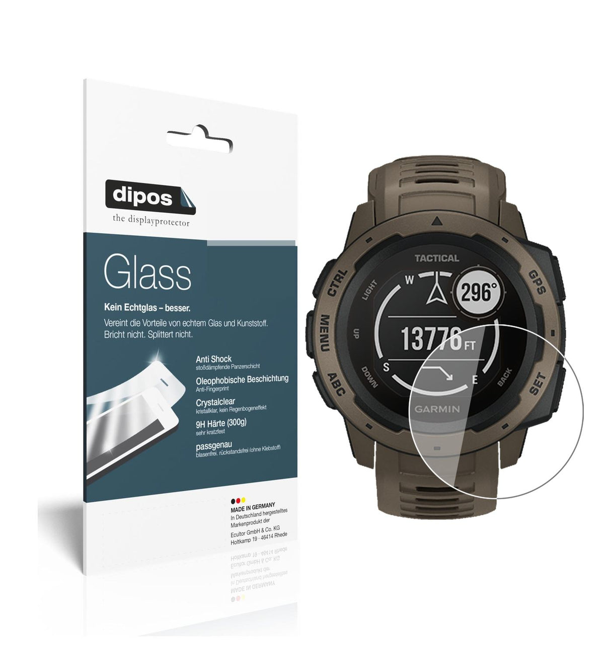 2x 9H Clear Screen Protector for Garmin Instinct Tactical Edition