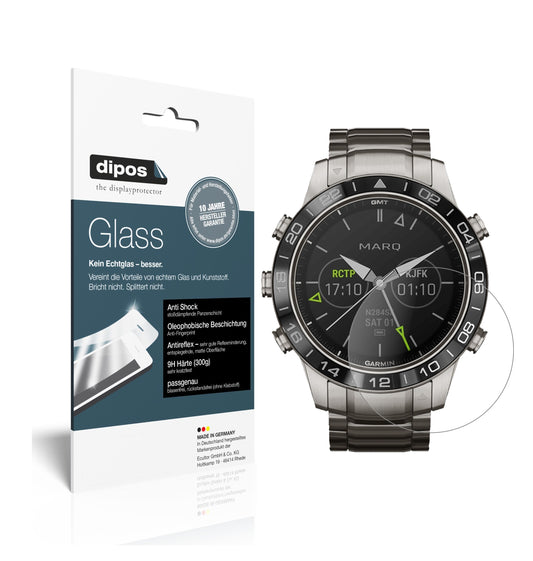 Matte Displayschutzfolie von dipos passend für Garmin MARQ Aviator, 9H kratzfest und blasenfrei montiert