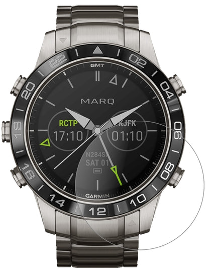 GarminMARQ Aviator mit aufgebrachter dipos Panzerfolie, die lästige Fingerabdrücke minimiert