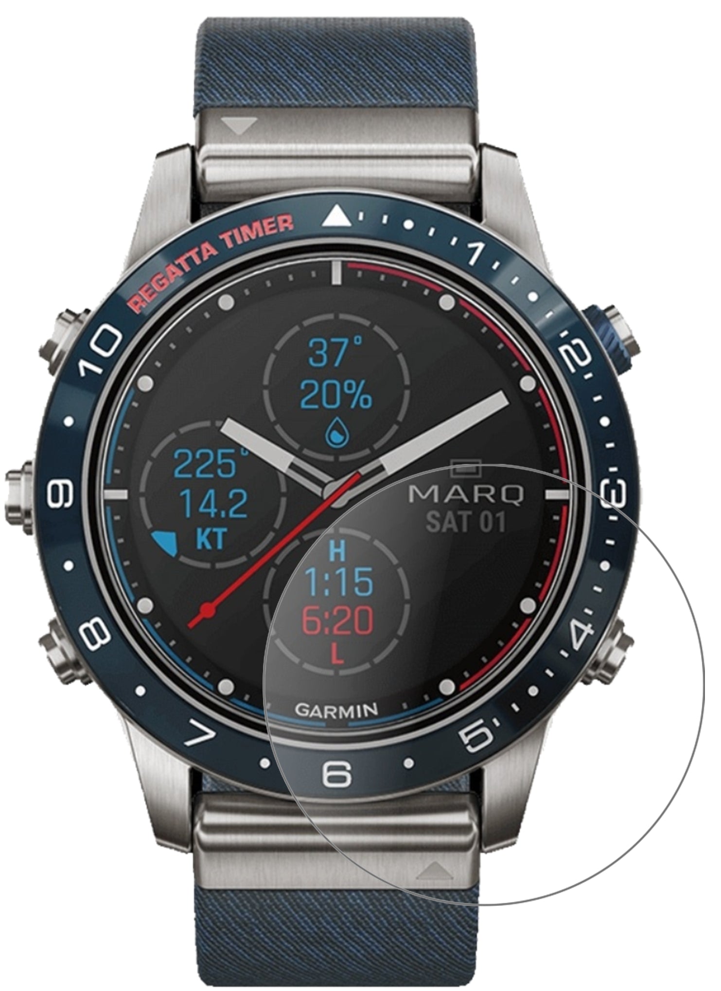 GarminMARQ Captain mit aufgebrachter dipos Panzerfolie, die lästige Fingerabdrücke minimiert