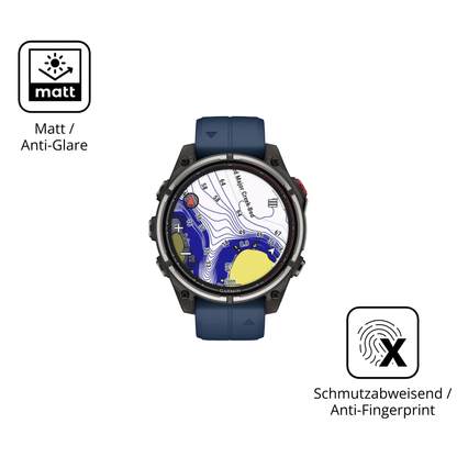 9H Hartbeschichtete, flexible Folie passend zugeschnitten für Garmin quatix 8 Pro 47mm