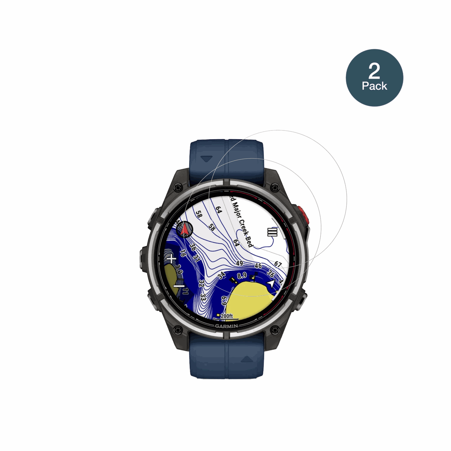 Garminquatix 8 Pro 47mm mit aufgebrachter dipos Flex Schutzfolie, glasklare Darstellung ohne Einschränkungen