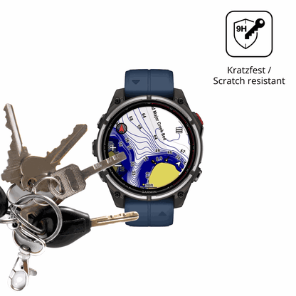 dipos Displayschutz für Garmin quatix 8 Pro 47mm, transparente Oberfläche, perfekte Passform auch für die Rundungen