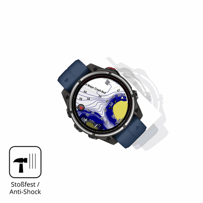 Schutz gegen Kratzer auf dem Garmin quatix 8 Pro 47mm Glas durch Schlüssel, Stöße gegen die Tischkante oder Stürze