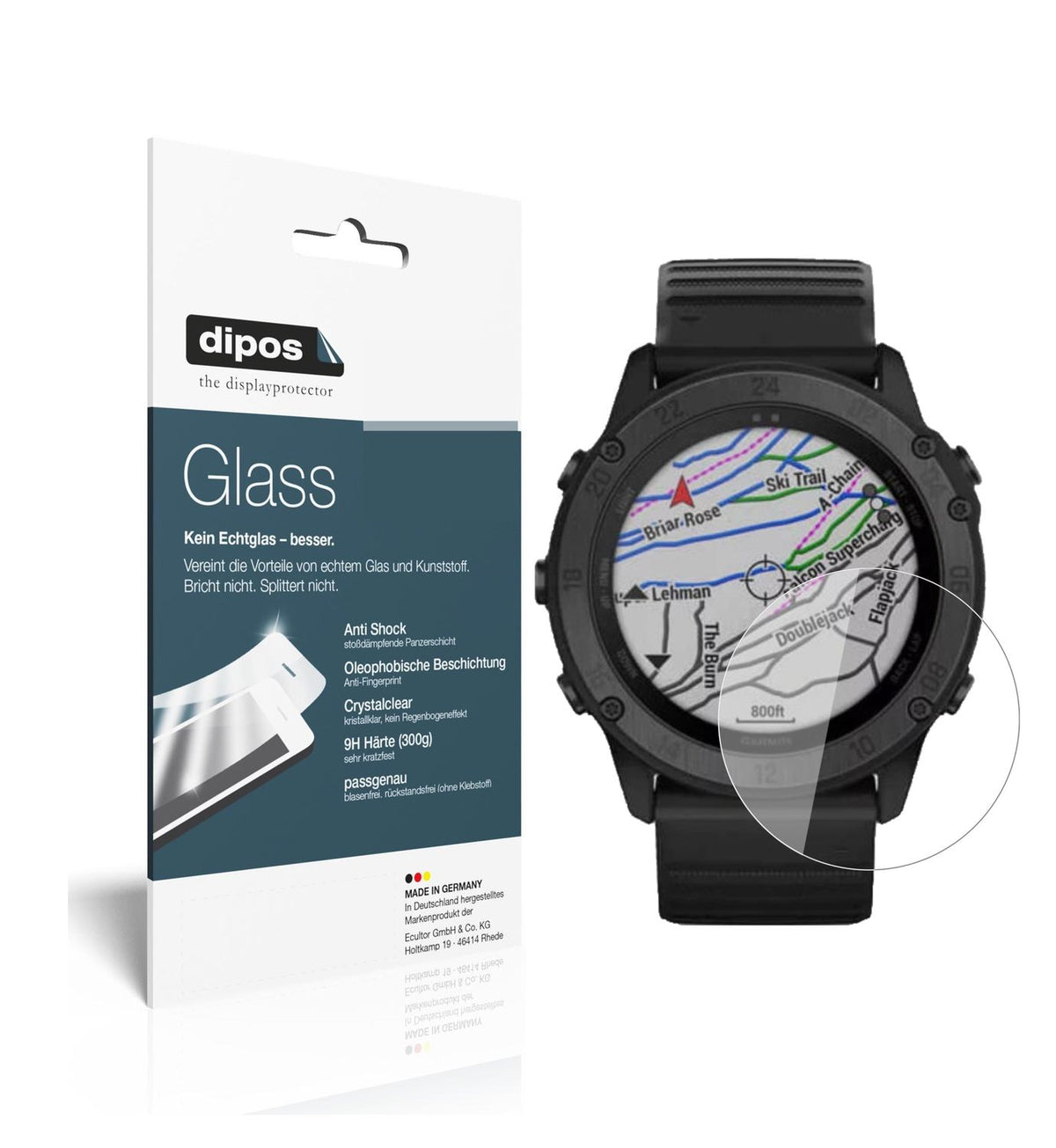 2x 9H Clear Screen Protector for Garmin tactix Delta – Shatterproof, Crystal Clear | dipos