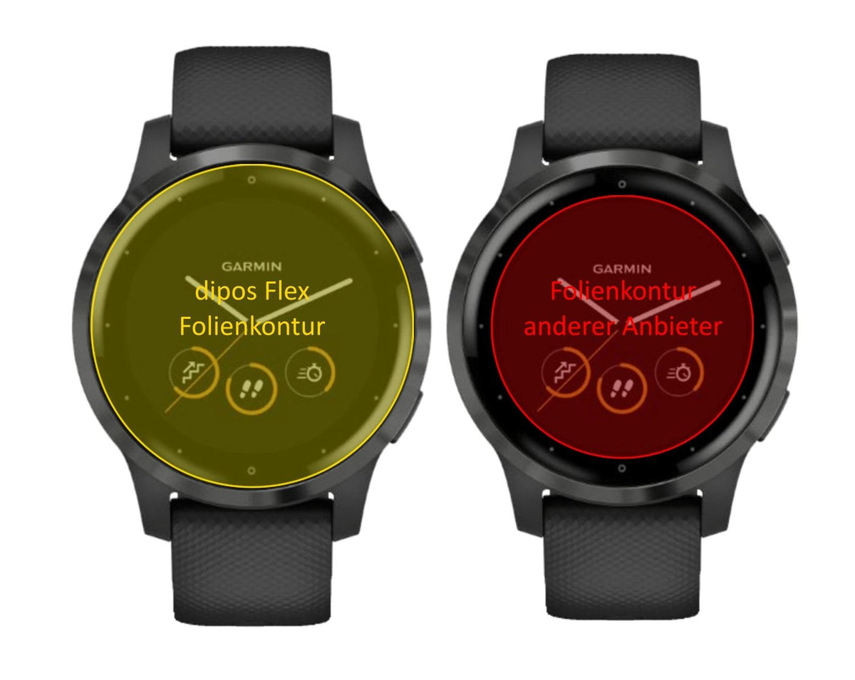 dipos FLEX 2x Clear Screen Protector for Garmin Vivoactive 4s (40mm)