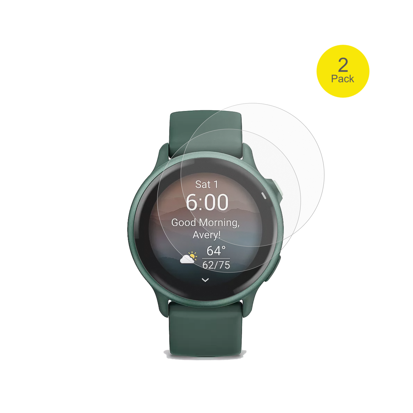 Garminvivoactive 6 mit aufgebrachter dipos Flex Schutzfolie, glasklare Darstellung ohne Einschränkungen