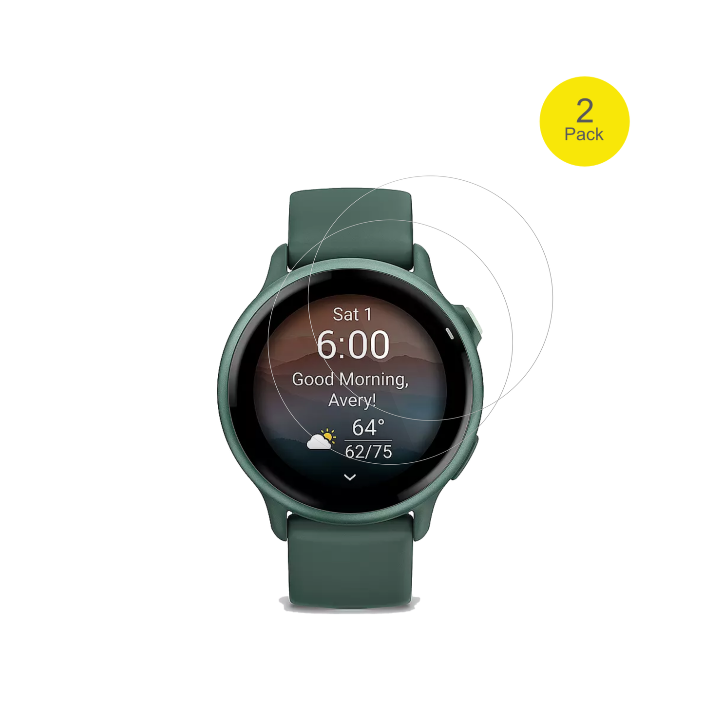 Garminvivoactive 6 mit aufgebrachter dipos Displayschutzfolie, glasklare Darstellung ohne Einschränkungen
