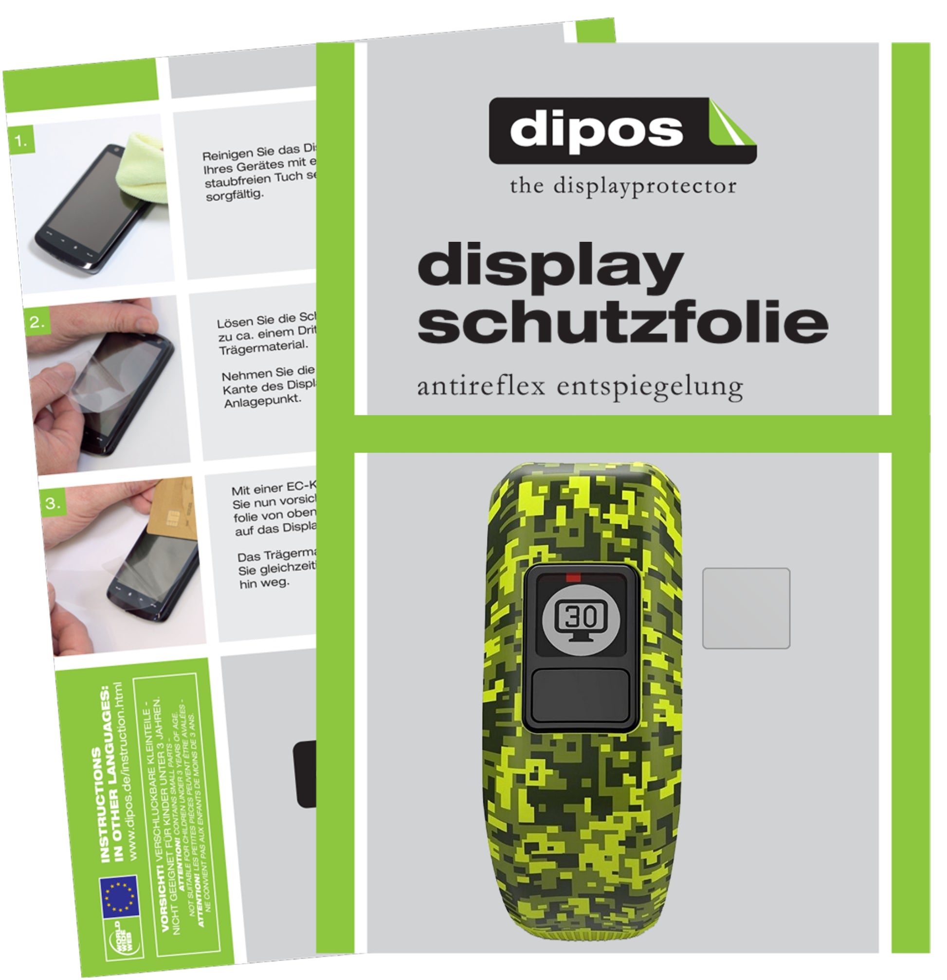 Mattes Panzerglas: Schutz vor Brüchen, Fingerabdrücken und Bildschirmblendung für Garmin-Vivofit Junior