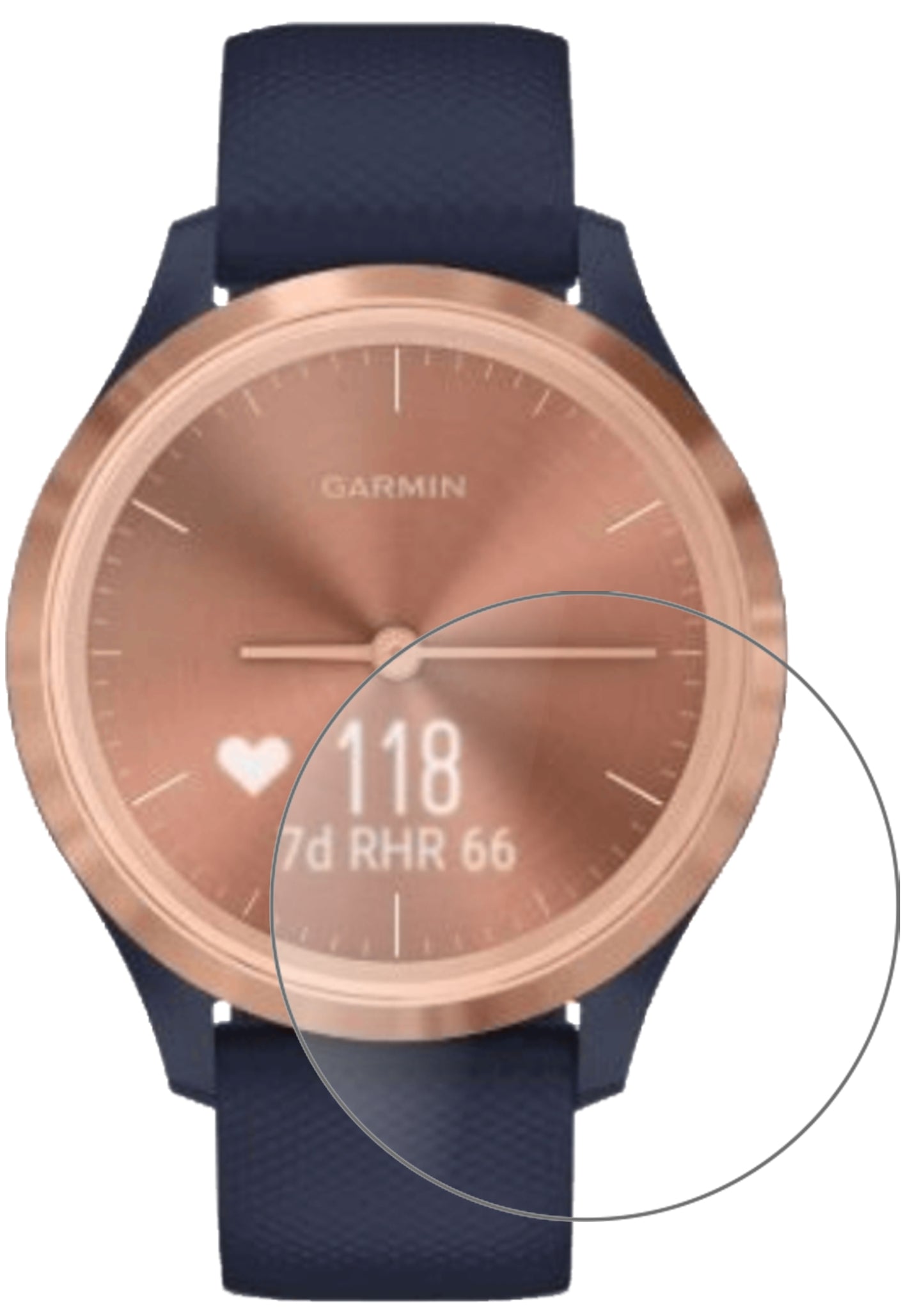 GarminVivomove 3s mit aufgebrachter dipos Panzerfolie, die lästige Fingerabdrücke minimiert