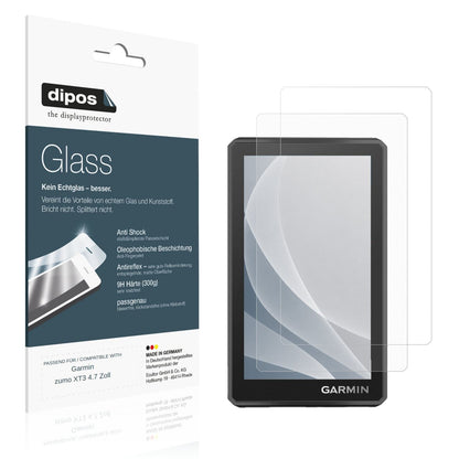 Matte Displayschutzfolie von dipos passend für Garmin zumo XT3 4.7 Zoll, 9H kratzfest und blasenfrei montiert