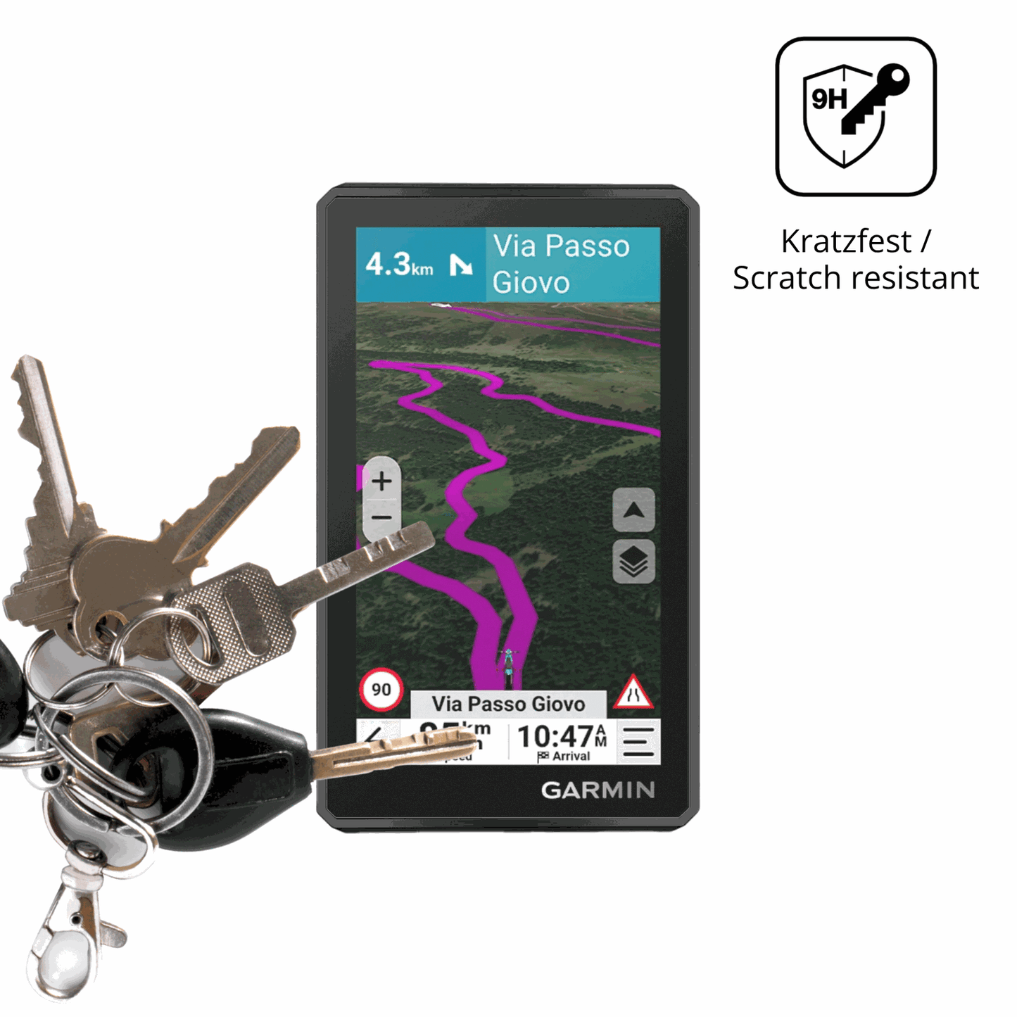 dipos Displayschutz für Garmin zumo XT3 4.7 Zoll, mattierte Oberfläche, robuste Festigkeit und perfekte Passform