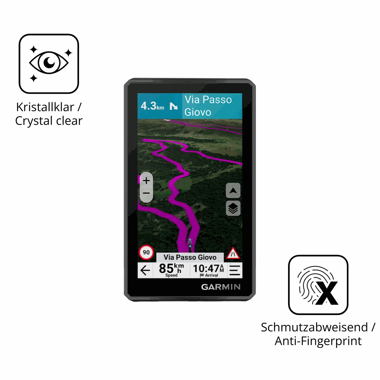 Flexible TPU-Folie passend zugeschnitten für Garmin zumo XT3 4.7 Zoll, vollständige Abdeckung