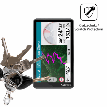 Schutz gegen Kratzer auf dem Garmin zumo XT3 6 Zoll Glas durch Schlüssel oder Ähnliches
