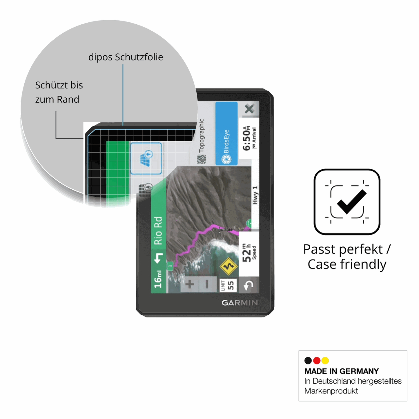 Schutzglasfolie mit optimaler Passform, zur Verwendung mit Hüllen geeignet