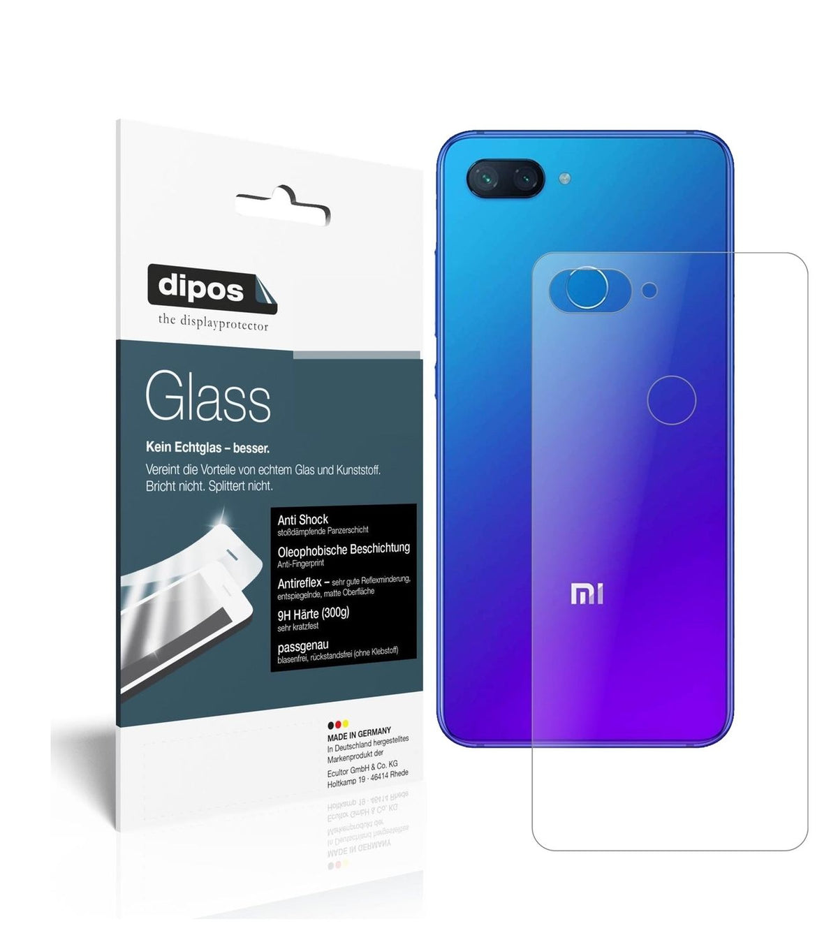 Screen Protector for I Xiaomi Mi 8 Lite back I matte I Flexible Glass 9H dipos