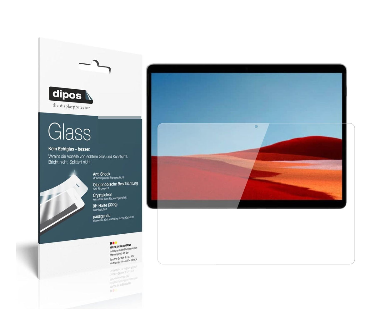 9H Clear Screen Protector for Microsoft Surface Pro X – Shatterproof, Crystal Clear