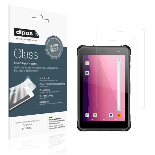Klare Displayschutzfolie von dipos passend für geshemmtk6877, 9H kratzfest und blasenfrei montiert