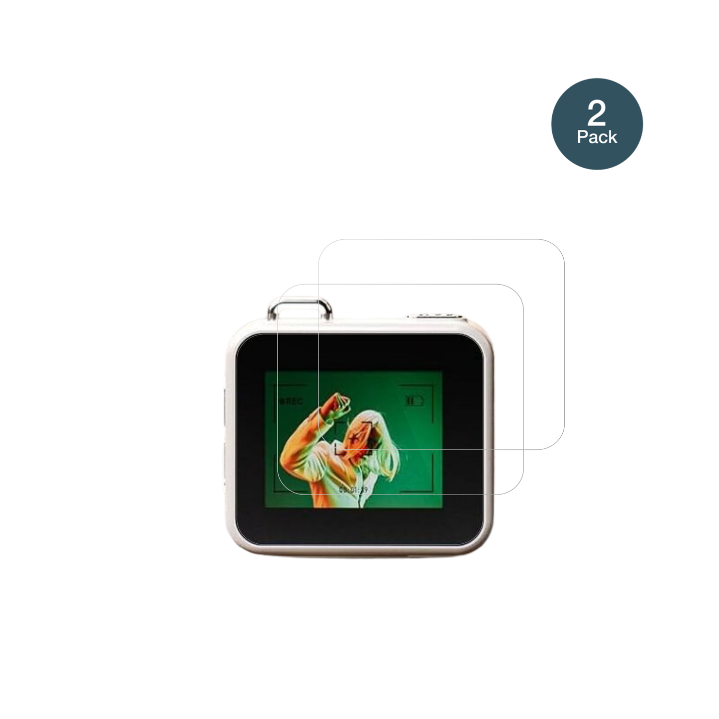 GetdoublerichCCD Mini Retro mit aufgebrachter dipos Flex Schutzfolie, glasklare Darstellung ohne Einschränkungen