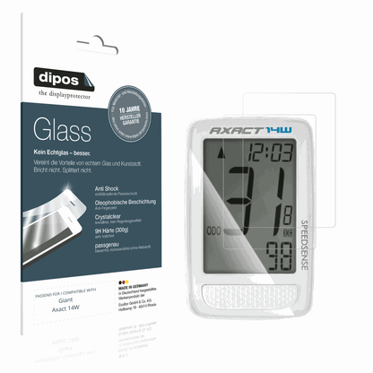 Klare Displayschutzfolie von dipos passend für Giant Axact 14W, 9H kratzfest und blasenfrei montiert