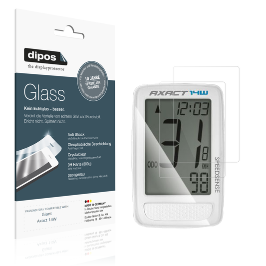 Klare Displayschutzfolie von dipos passend für Giant Axact 14W, 9H kratzfest und blasenfrei montiert