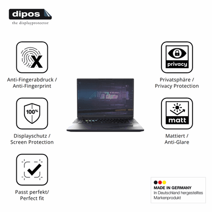 Privatsphäre-Schutz durch Sichtschutz-Folie passend zugeschnitten für Gigabyte Aorus 16X 2024