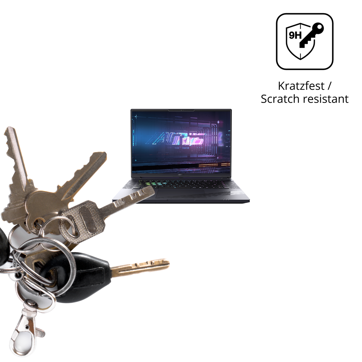 dipos Displayschutz für Gigabyte Aorus 16X 2024, transparente Oberfläche, perfekte Passform auch für die Rundungen