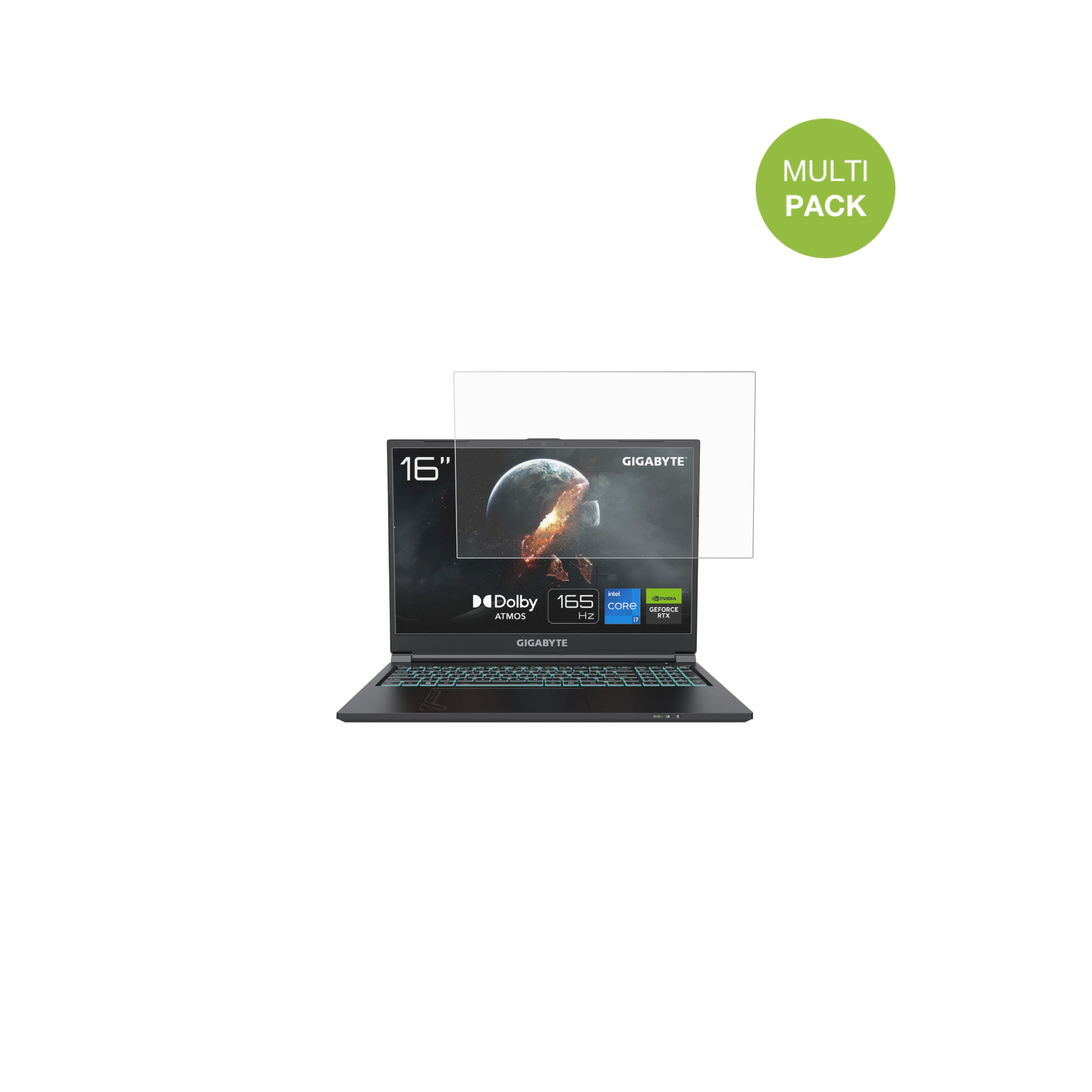 GigabyteG6 2023 mit aufgebrachter dipos Displayschutzfolie, die lästige Fingerabdrücke minimiert