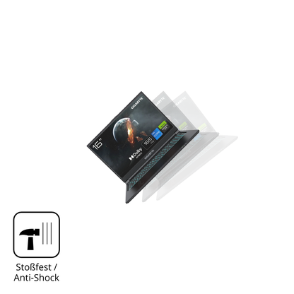 Schutz gegen Kratzer auf dem Gigabyte G6 2023 Glas durch Schlüssel, Stöße gegen die Tischkante oder Stürze