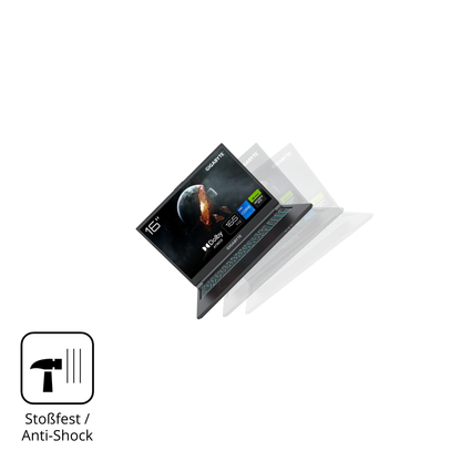 Schutz gegen Kratzer auf dem Gigabyte G6 2023 Glas durch Schlüssel, Stöße gegen die Tischkante oder Stürze