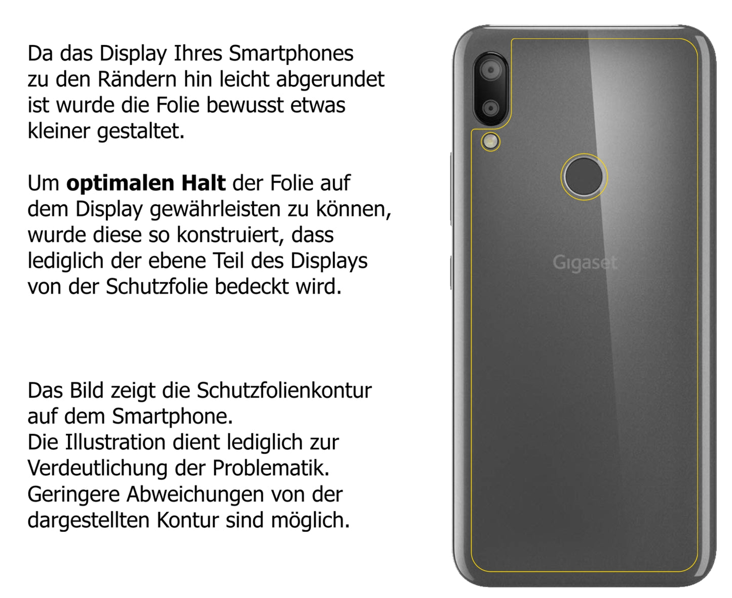 dipos Displayschutz für Gigaset GS190 Rückseite, mattierte Oberfläche, robuste Festigkeit und perfekte Passform