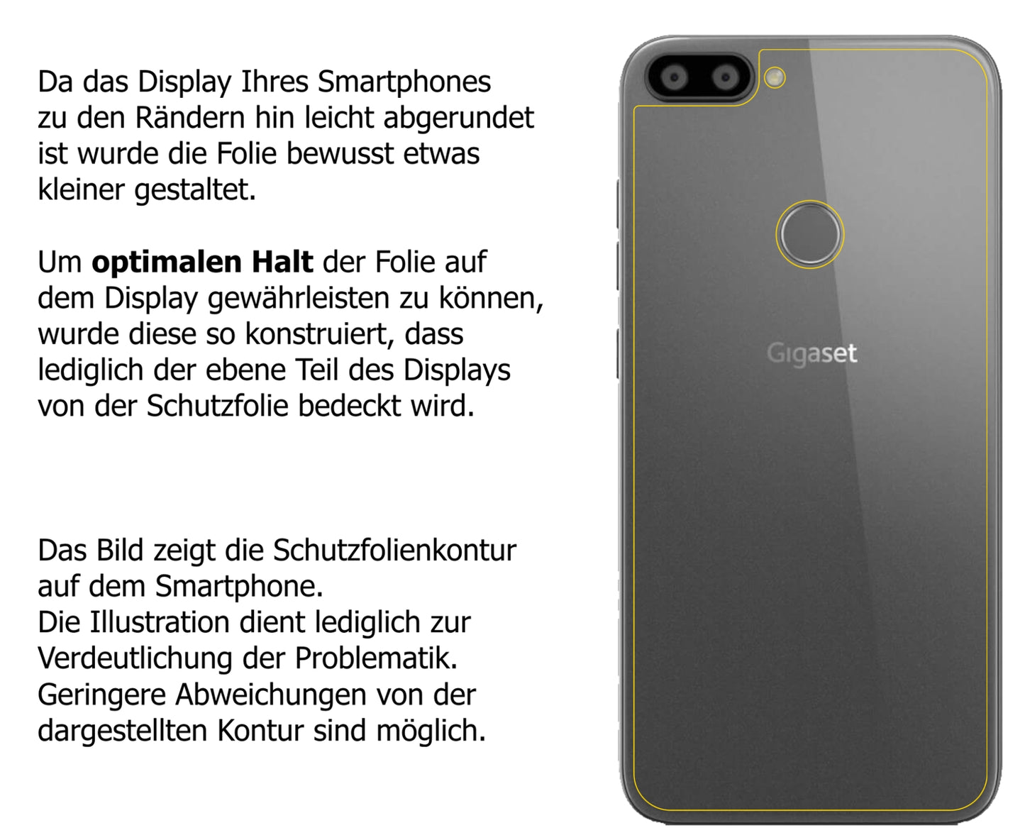 dipos Displayschutz für Gigaset GS195 Pummelphone Rückseite, transparente Oberfläche, perfekte Passform auch für die Rundungen