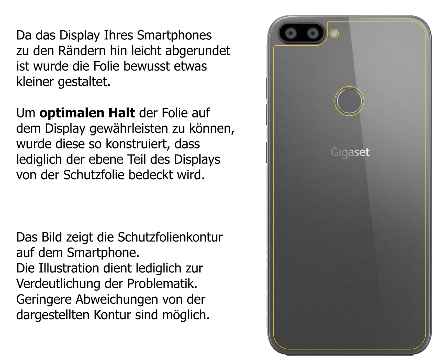 dipos Displayschutz für Gigaset GS195 Pummelphone Rückseite, transparente Oberfläche, perfekte Passform auch für die Rundungen