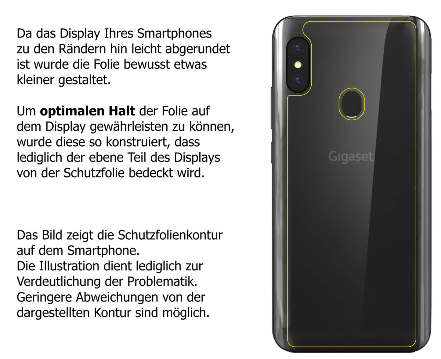 dipos Displayschutz für Gigaset GS290 Rückseite, transparente Oberfläche, perfekte Passform auch für die Rundungen
