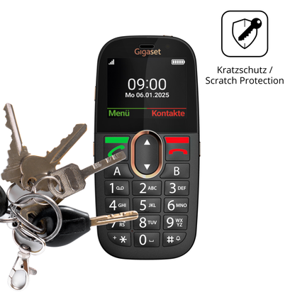 Schutz gegen Kratzer auf dem Gigaset GL695 Glas durch Schlüssel oder Ähnliches