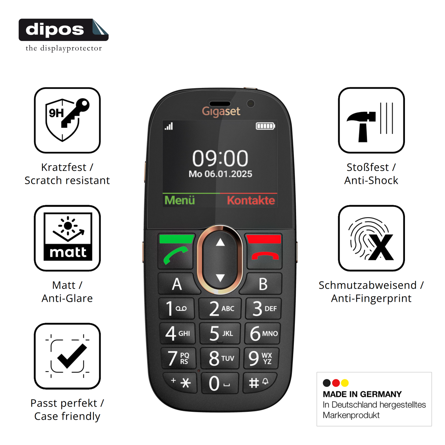Displayschutz hergestellt in Deutschland, höchste Qualität made in Germany