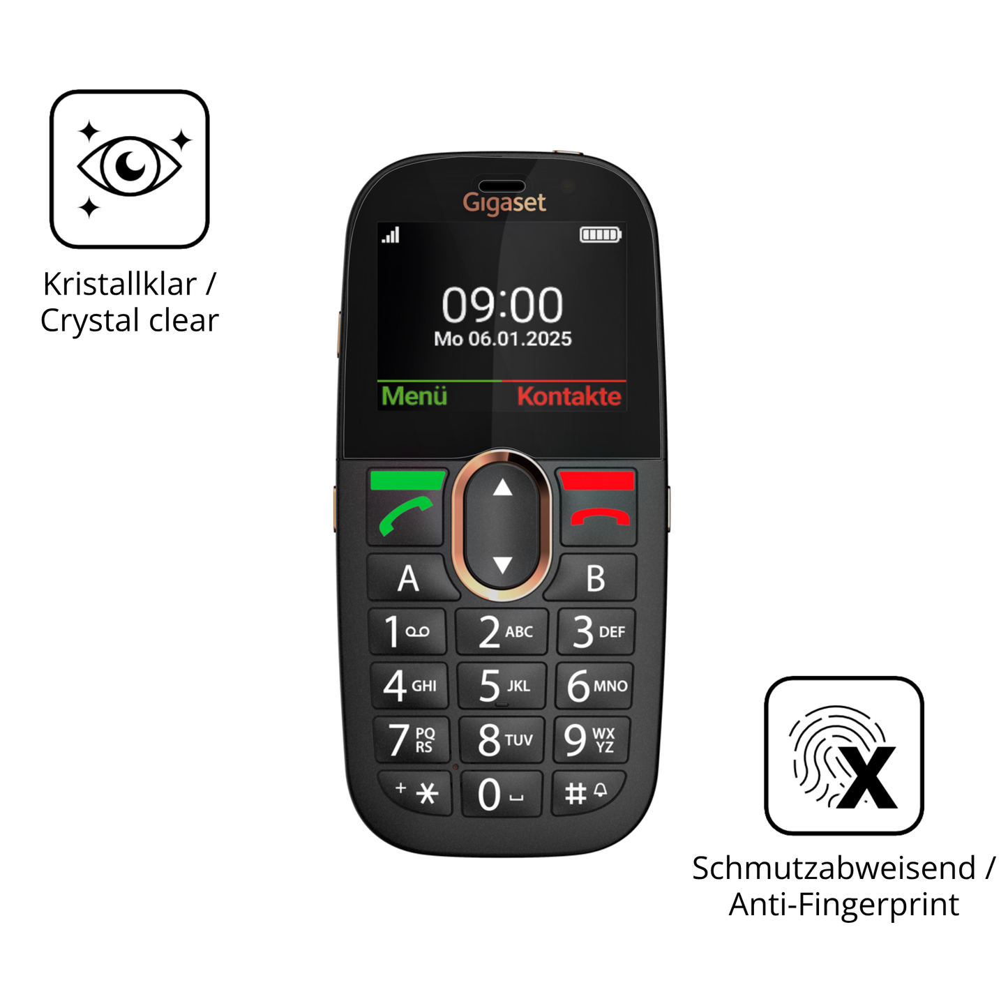 Flexible TPU-Folie passend zugeschnitten für Gigaset GL695, vollständige Abdeckung