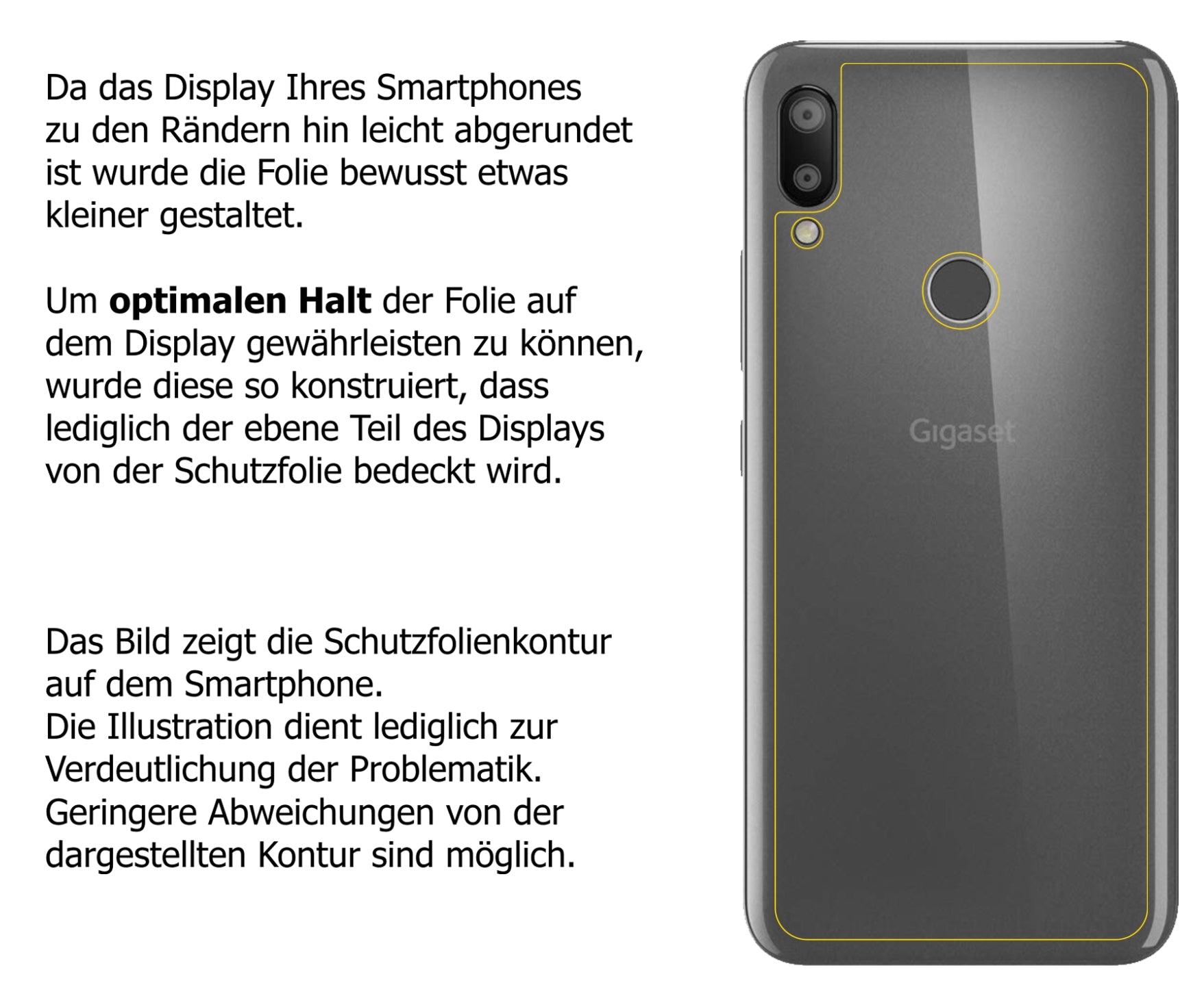 Dünne und klare Folie passend zugeschnitten für Gigaset GS190 Rückseite