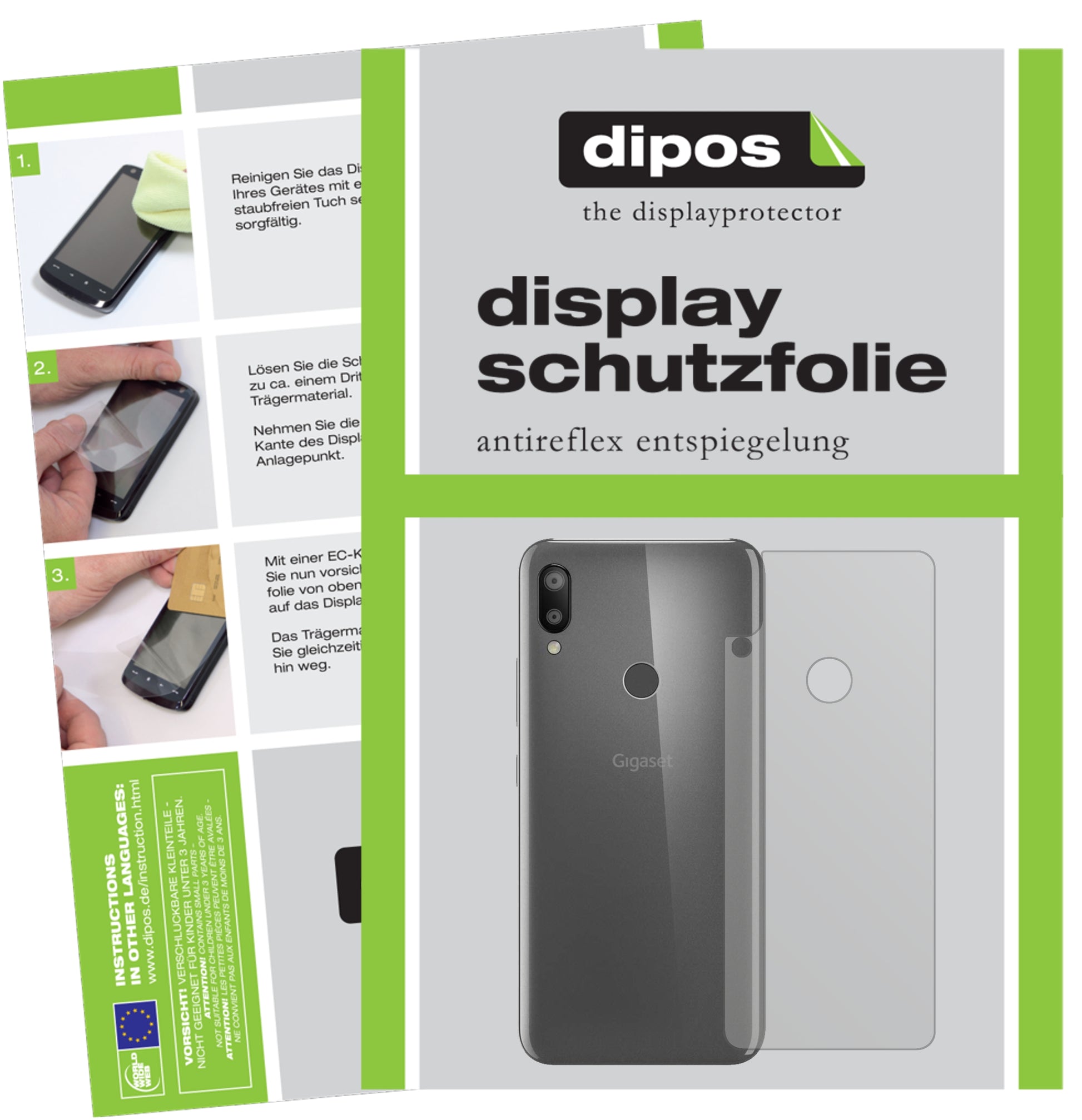 Mattes Panzerglas: Entspiegelte, dünne Folie, Fingerabdruckresistenz und Bildschirmschutz für Gigaset-GS190 Rückseite
