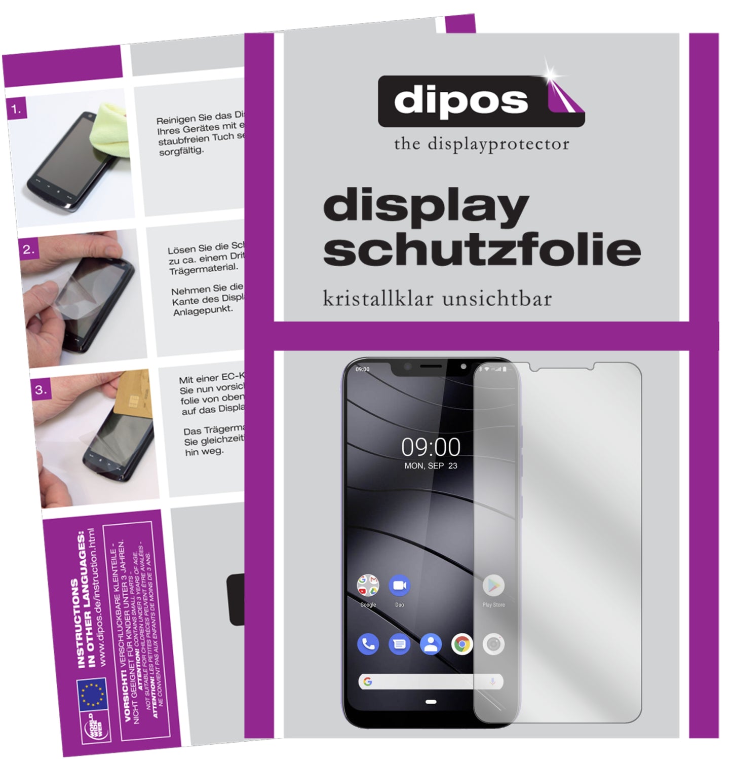 1x Schutzfolie klar für Gigaset GS195 Pummelphone Display-Schutzfolie