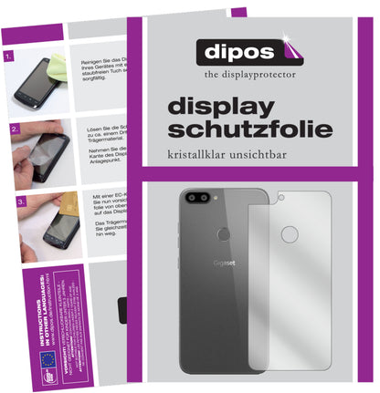 Klare Displayschutzfolie von dipos passend für Gigaset GS195 Pummelphone Rückseite, präziser Zuschnitt und blasenfrei montiert