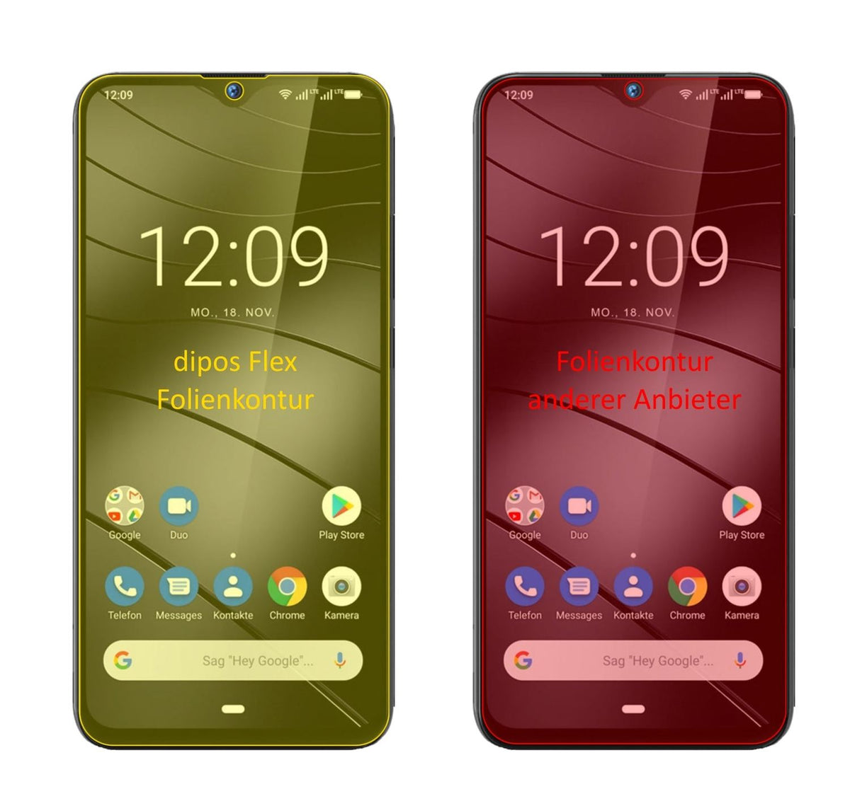 2x Screen Protector for Gigaset GS290 Protective Film covers 100% dipos Flex
