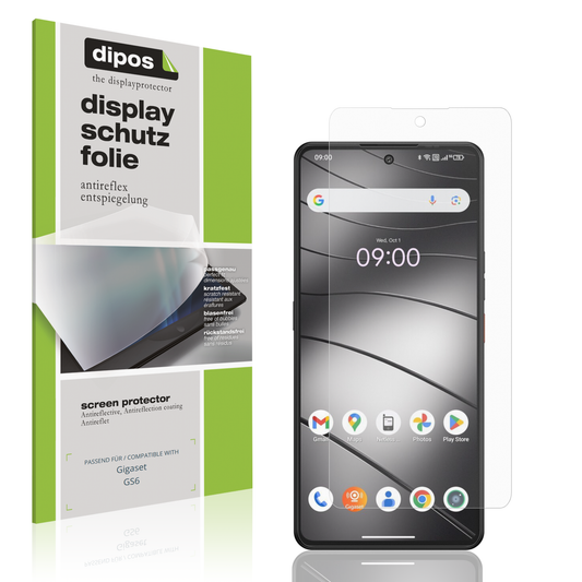 Matte Displayschutzfolie von dipos passend für Gigaset GS6, präziser Zuschnitt und blasenfrei montiert