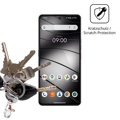 Schutz gegen Kratzer auf dem Gigaset GS6 Glas durch Schlüssel oder Ähnliches