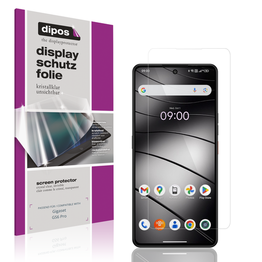 Klare Displayschutzfolie von dipos passend für Gigaset GS6 Pro, präziser Zuschnitt und blasenfrei montiert