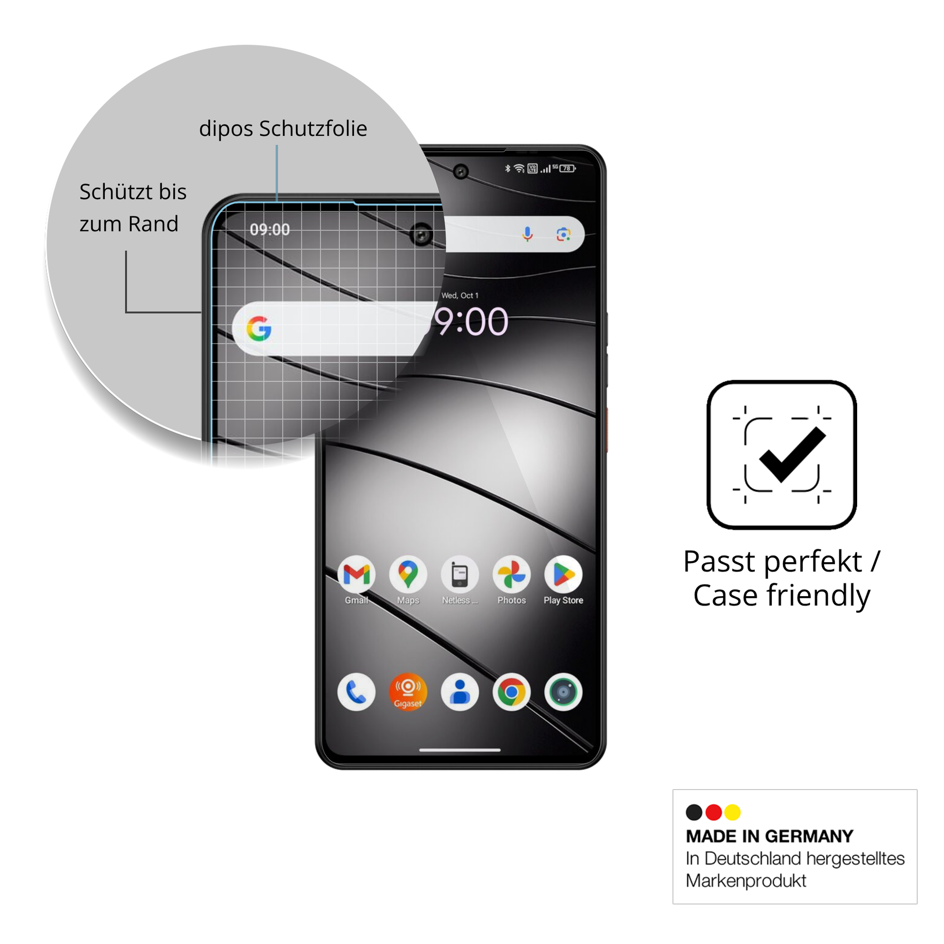 Besonders flexibler Displayschutz mit Anti-Shock-Schicht im Materialmix