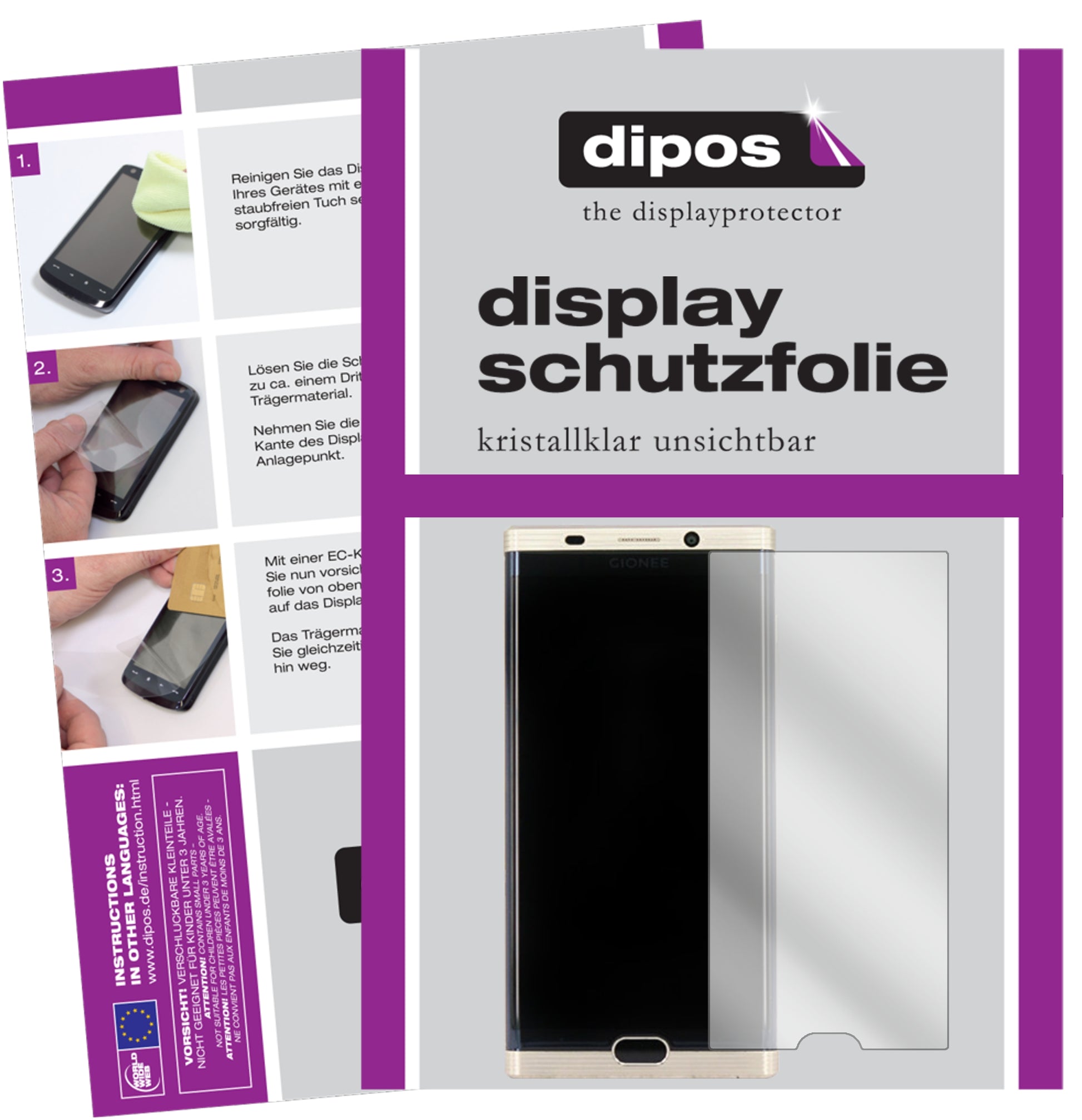 Kristallklare, dünne Schutzfolie: Kratzfest & passgenau für Gionee-M2017
