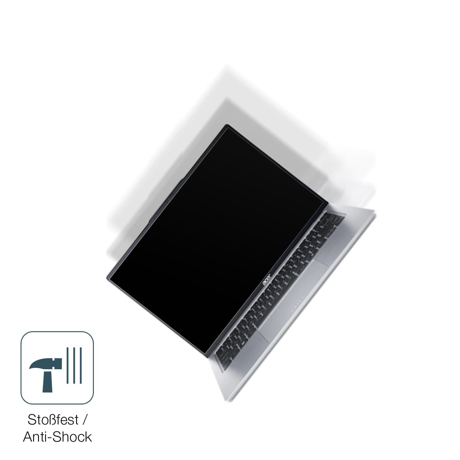 Schutz gegen Kratzer auf dem Acer Swift Go 14 Zoll OLED Glas durch Schlüssel, Stöße gegen die Tischkante oder Stürze